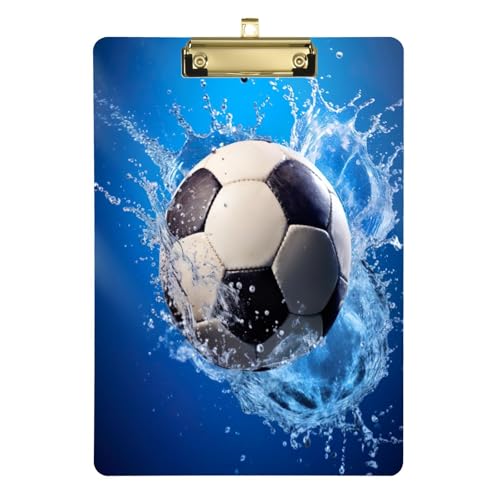 Nander Soccer Ball in Water Splash Acrylic Clipboard