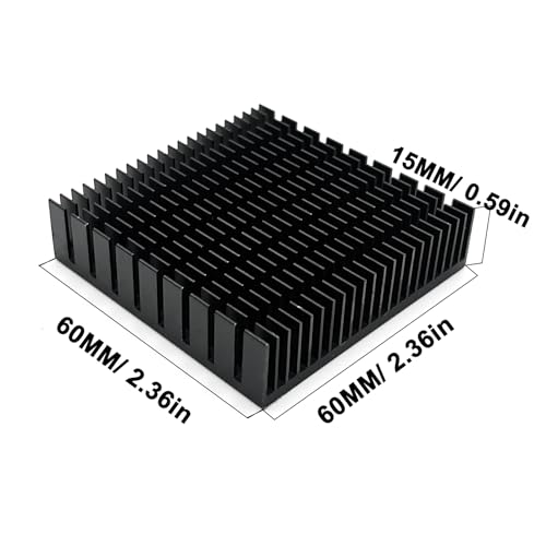 Awxlumv 2 disipadores de calor de aluminio de 60 mm x 60 mm x 15 mm con cinta adhesiva conductora térmica, módulo cuadrado, perfil de disipador de calor, enfriador de aleta de refrigeración para chip - imagen 2