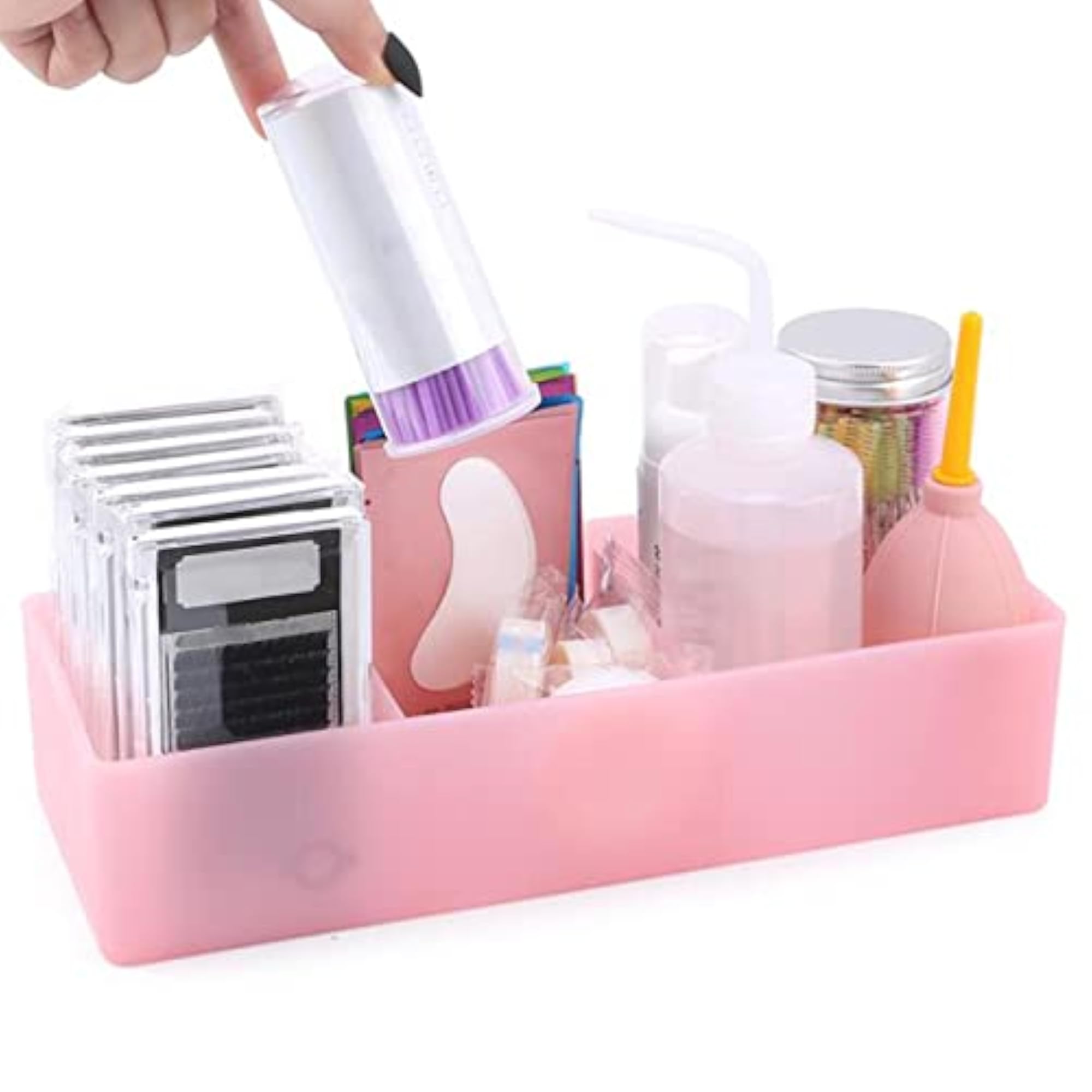 Eyelash Extension Tool Storage Box Organizer, Pink