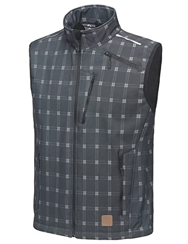 Little Donkey Andy Men's Lightweight Fleece Lined Softshell Vest Windproof Sleeveless Jacket for Hiking Travel Golf