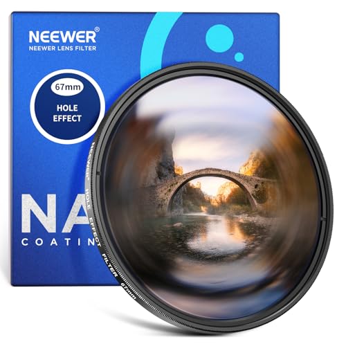 NEEWER 67mm Espiral Halo Filtro Cámara Lente, Prisma K9 Cristal Óptico Efectos Especiales Filtro Fotografía Lente de Cámara Accesorios con Visión Túnel Deformada Circular Halo Efecto Marco
