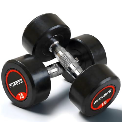 Image of Bouncer Dumbbells Pair 7.5 kg x 2 for Home & Gym Workout | Fixed Weight Dumbbells for Strength Training & Muscle Building | Heavy Duty, Unbreakable Gym Equipment (Black, 7.5kg x 2)