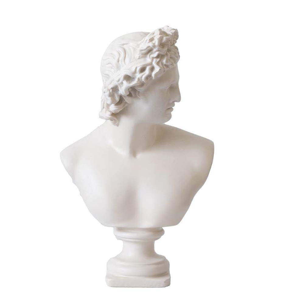 LULUDP-Decoration Collectible Figurines Apollo Statue,Apollo Belvedere Bust Statue Sculpture Ancient Greek God Of Sun And Poetry Great Bust 32 * 20 * 13Cm Crafts
