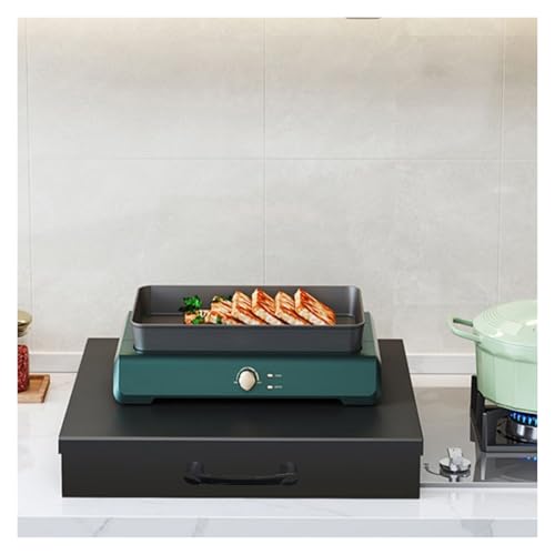 LINGDSWULING Estantería Multifuncional Para Cocina Borde Plegado En Forma De L Placa Para Cubierta Para Estufas De Gas Placa De Cubierta Para Estufa De Gas(Black,35x40x7cm(14x16x3in))