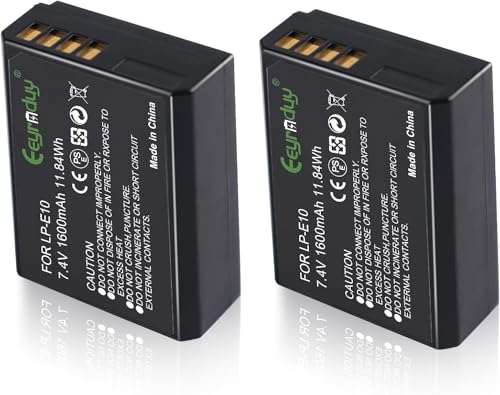 Eeyrnduy 2-Pack of LP-E10 Batteries for Canon EOS Rebel T7 T6 T5 T3 Kiss X50 X70 EOS 1100D 1200D 1300D 2000D Digital Camera