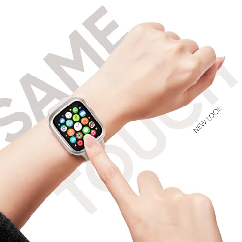 Compatible for Apple Watch Band 40mm 41mm and Case with Screen Protector, Soft Silicone Sport Strap Bands and Protective Cover with Tempered Glass for iWatch Series 9 8 7 SE 6 5 4 by Knossen - Image 4