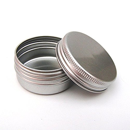 CTKcom 1/2-Ounce Metal Steel Tins Screw Top Flat Aluminum Silver Slide Round Tin Containers,1/2-Ounce Metal Steel Tin For Lip Balm,Crafts,Cosmetic,Candles,Travel Storage Kit (Pack of 10) - Thumbnail 3