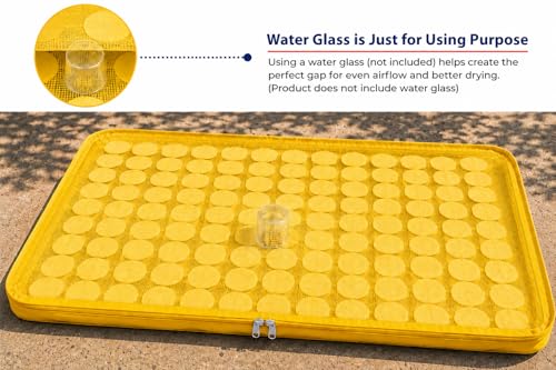 Image of Soul Neverends Solar Food Dryer Bag with Mesh Net Cover, Yellow, Zippered, for Drying Fruits,Vegetables and papad,(3x5 fit) Large yellow
