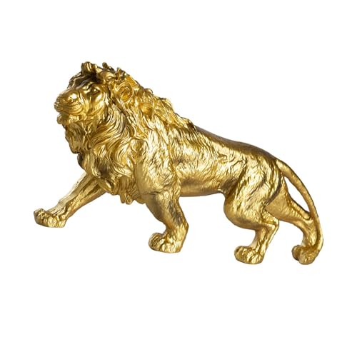 Figurine lion en résine d'art avec base épaisse, statue chic de qualité premium - 7