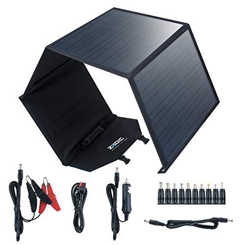 80w Portable Solar Panel, Solar Panel with Kickstand, 2USB and DC 18V, Upgraded Foldable Solar Panel Charger for Power Station