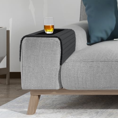 POUMUE 34 x 41,5 cm Flexibles Holzsofablech, flexible Halterung für Armlehne, Tisch, Armlehne, Sofa, Tablett, für Sofa mit rutschfester Unterseite