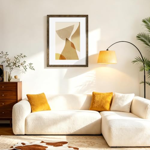 Image of Picrit 17x22 Rustic Brown Picture Frame, Poster Frame for Wall, 3 Pack