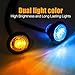 MADCATZ 50 Pcs Multi-Color 3/4 Inch Mini Round 2 LED Amber to Blue Side Marker Indicator Clearance Light Dual Colors 12V DC, 3 Wire, for Truck Trailer Boat with Grommet