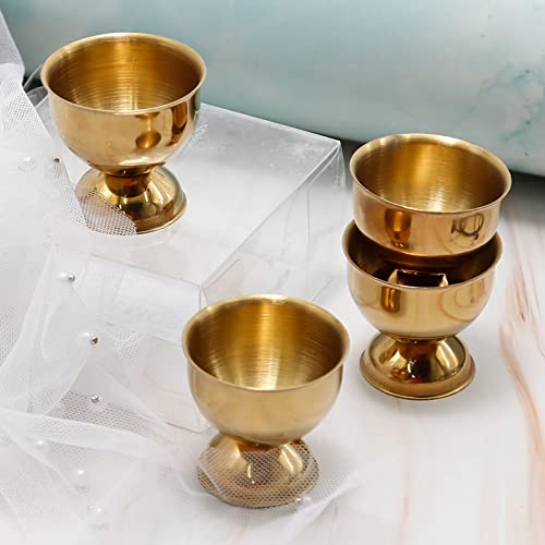 image for Saihisday 4Pcs Stainless Steel Egg Cup Holder, Egg Cups for Soft Boile