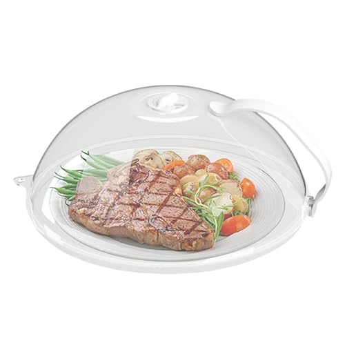 Cubierta para salpicaduras de microondas, cubierta transparente para alimentos para microondas, protector de placa transparente con ventilación, policarbonato sin BPA, resistente al calor hasta 100 °C