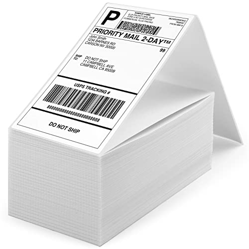Mirocaro 4" X 6" Shipping Labels For Thermal Printer, Fan-Fold Postage Thermal Labels, Mailing Labels For Packages (1 Stack, 500 Labels) #TOP30