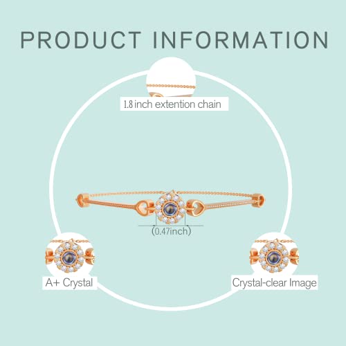 Emiristic Personalized Photo Bracelet With Picture Inside - Customized Picture Double Heart Bracelet For Women Girls - Sentimental Gifts For Memorial Day, Mother's Day. Valentine's Day. Anniversary #TOP4