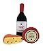 munchiecat Wine and Cheese Toys for Cats | 8" Bottle Catnip Kicker, Crinkle Paper Rattle Bell Variety Set | Unique Gift for Cat, Wine Lovers, Housewarming Gift (3-Pc Gift Set)