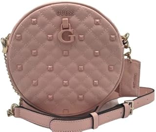 Borsa a tracolla tonda Rue Rose Peach con borchie