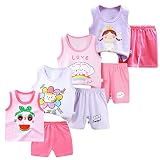 XM-Amigo 8 Pack De Bébé Filles sans Manches T-Shirt Débardeurs Pantalons Courts Ensembles De Vêtements, Âge (18-24 Mois) Étiqueter:60/90