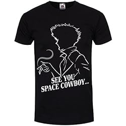 Grindstore Camiseta para hombre See You Space Cowboy Negro