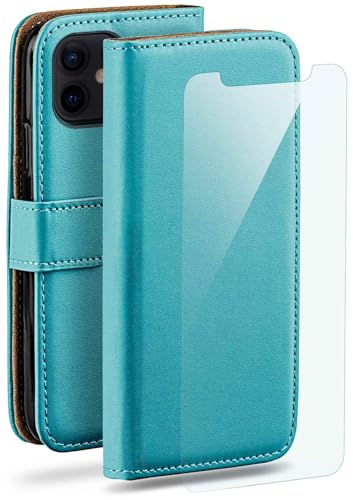 Évitez les bris d'écran avec l'étui iPhone 12 Mini turquoise fonction portefeuille