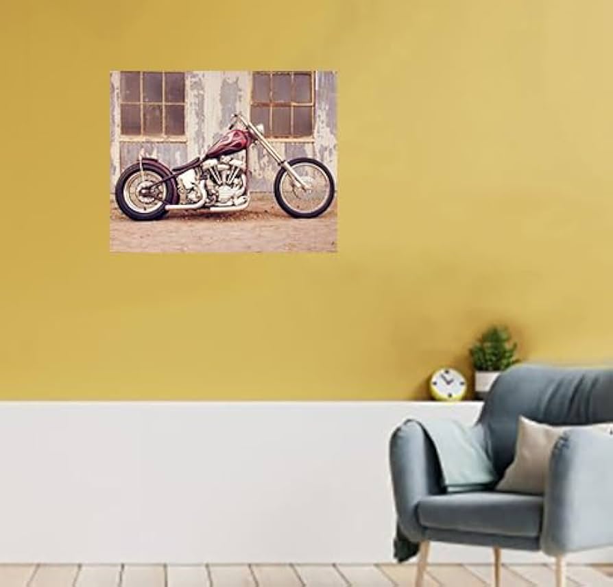 Amazon.com: Vintage Motorcycle Wall Decor Chopper Buck
