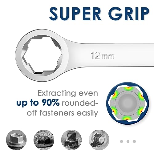 YIYEIE 5-Piece Extra Long Box End Wrench Set, Metric 8mm-19mm, 6 Point Extended Bolt Extractor Wrench, CR-V Labor-Saving Aviation Spanner with EVA Foam Y0013 by YIYEIE - Image 3