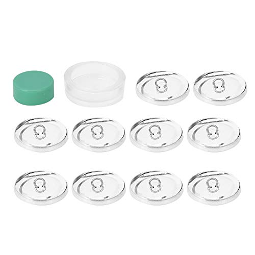 Self Cover Buttons Kit, Round Fabric Covered Button with Flat Backs 1 Buckle Tools and 10 Buckle Base Set, for DIY Handmade Crafts Buckle Making Tools (30MM) - Image 3