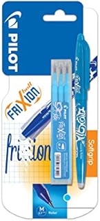 Pilot Frixion Erasable Rollerball Set 0.7 mm (Single Pen) with 3 refills - Black