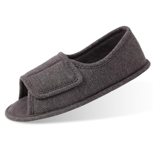 Magtoe Men’s & Women’s Open-Toe Adjustable Memory Foam Slippers, Comfy and Breathable House Shoes for Indoor/Outdoor2