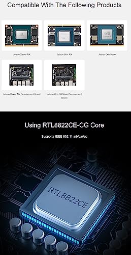 AW-CB375NF Dual-Band Wireless NIC 2.4G/5GHz Dual-Band WiFi 5 Bluetooth 5.0, RTL8822CE-CG Core miniatura 3
