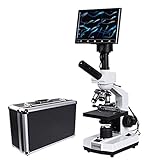 7 インチ LCD 1500X 生物学的 HD 双眼顕微鏡専門実験室精子ズーム USB 5MP 電子デジタル接眼レンズ TV タイプ