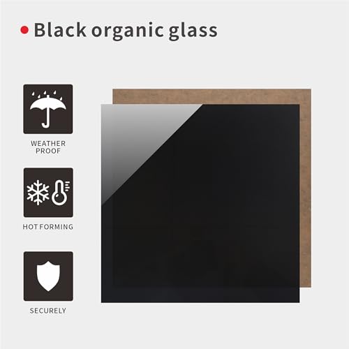 Image of Black Acrylic Sheets, 4 Pack 12 inch x 12 inch x 1 /8 inch Thick Black Opaque Glossy Acrylic Blanks, DIY Materials with Protective Paper for Display Projects, Craft and More.