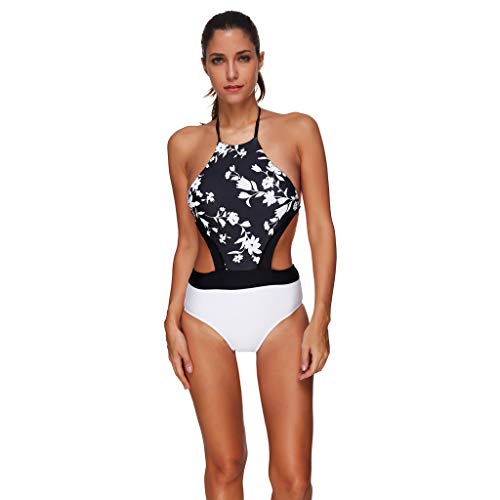 Kanlin1986_Bikini Mujer 2019 Trajes de Una Pieza Conjuntos Tankini Estampado Trikinis Mujer Sexy Trajes de Baño Monokini (3XL, A)