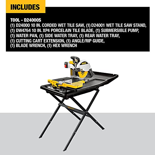 DEWALT Wet Tile Saw with Stand, 10-Inch, Corded (D24000S) - Image 2