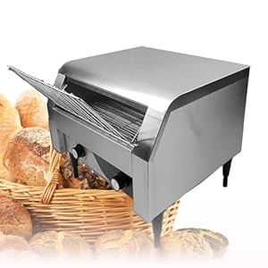 Transportband broodrooster roestvrij staal commerciële catering transportband broodrooster platte broodrooster oven 7 versnellingen professionele temperatuurregeling broodrooster, zilver-150