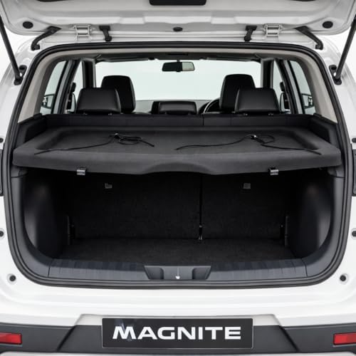 Image of Premium Parcel Tray for Nissan Magnite Rear Parcel Shelf Board with Fabric Top Surface Reinforced Molded Base Strong Load Bearing Easy DIY Installation Vehicle Specific Fit Black