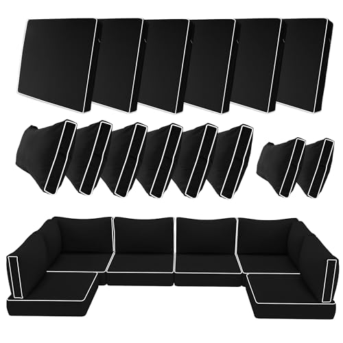 Odsiikly 14 Piece Outdoor Patio Cushion Covers Replacement, Fit 7