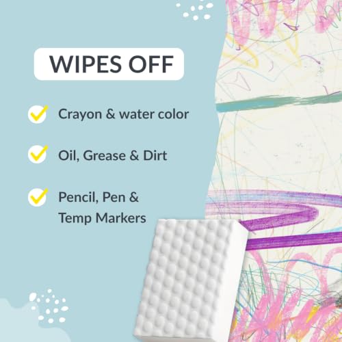 Image of awenest Magic Eraser Cleaning Sponge- Pack of 4 | Chemical-Free, Multi-Purpose Wall & Stain Remover | Super Scrub for Kitchen, Bathroom, Walls, Shoes & More - Tough on Stains, Gentle on Surfaces