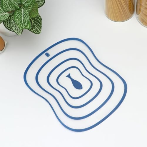 Image of Plastic Cutting Board Set for Kitchen | Thin Foldable Chopping Mats for Vegetables, Fruit & Meat | Non Slip Food Prep Mats. (Pack of 1)