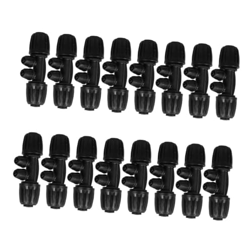 Toyvian 16 piezas Kit Conectores de Acoplamiento para Riego por Goteo Accesorios para Mangueras PE Diseño de Bloqueo Seguro Resistente UV para Jardín y Huerto