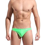 GOGOHOT Mens Fashion Swim Bikini Thongs Swimwear Green X-Large