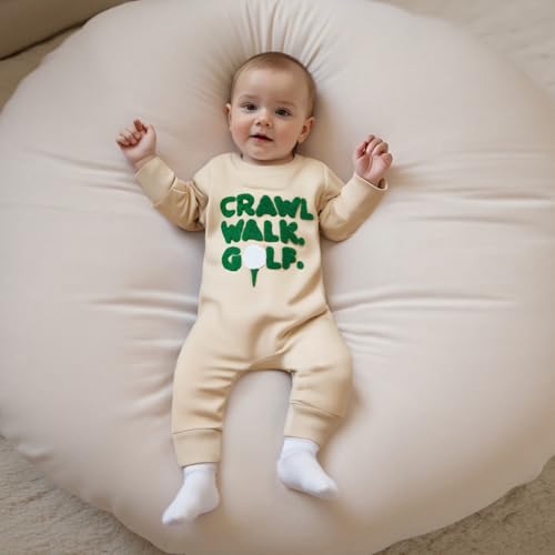 MERSARIPHY Baby Boy Girl Golf Outfit Long Sleeve Sweatshirt Jumpsuit Romper Letter Printed Golf Onesie Fall Winter Clothes2