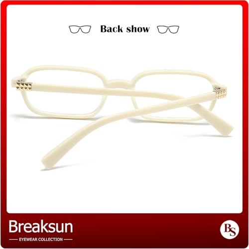 Image of Breaksun Retro Rectangle Glasses for Women Men Small Square Blue Light Blocking Glasses Vintage Eyeglasses