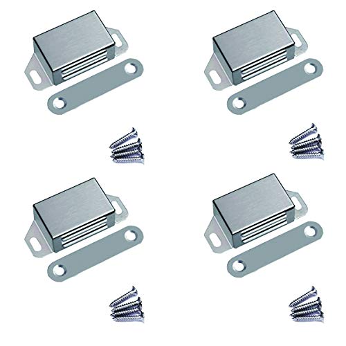 Hurricom Lot de 4 aimants de porte pour placard en acier inoxydable 10 kg Cover