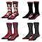 FREEGUN Chaussette Enfant One Piece, Chaussettes Garçon Fantaisie (Lot de 4), Rouge Taille 35/38