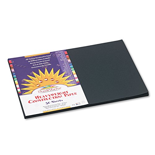 Image of Prang (Formerly SunWorks) Construction Paper, Black, 12 inch x 18 inch, 50 Sheets