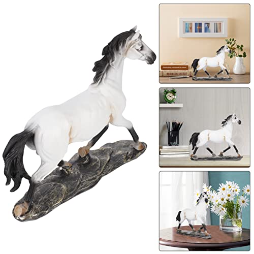 Horse Figurines Home Decor White Horse Statue Decorative Horse Ornaments Home Office Decor Desk Bookshelf Cabinet Luck Wealth #TOP3