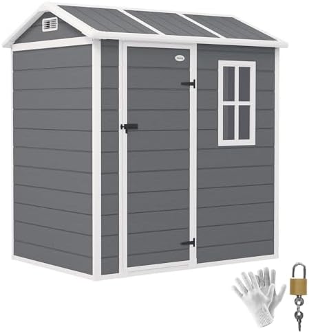 Outsunny Abri de jardin en plastique 2,1 m² 186 x 130 x 199 cm av...
